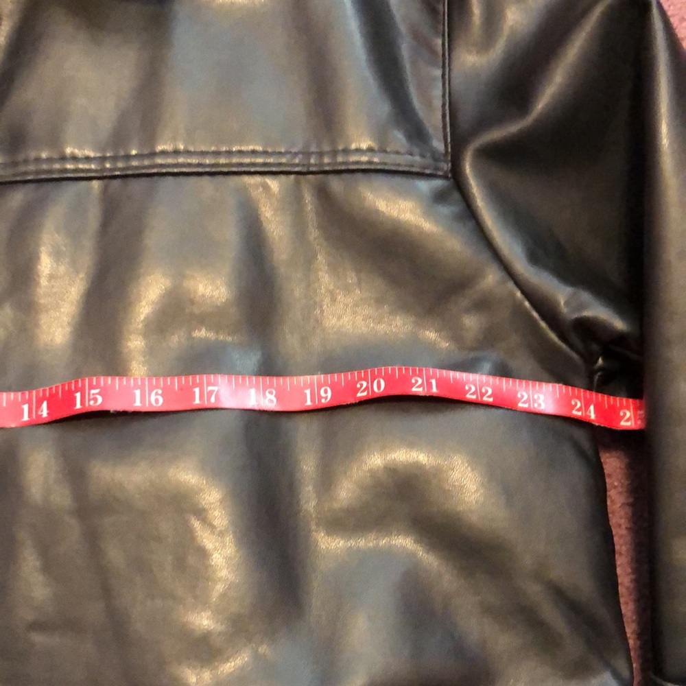 Black Faux Leather Jacket Mens Large - Picture 8 of 12